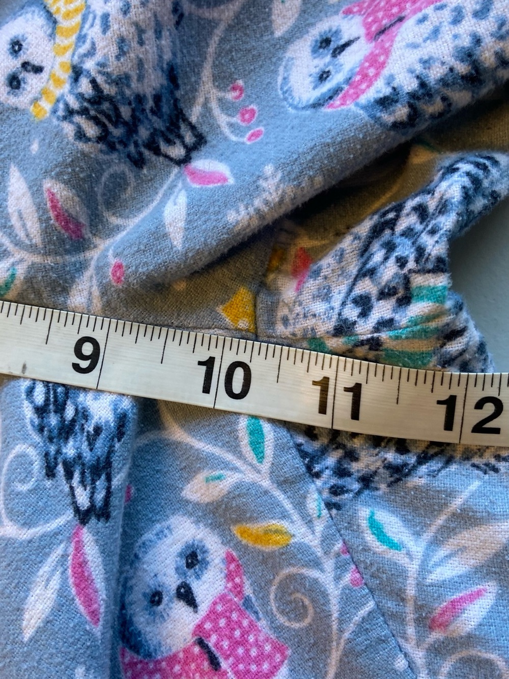 Nick and Nora Pajama Set Owls M Blue Cotton Flannel Pockets Arts & Crafts - Picture 14 of 16